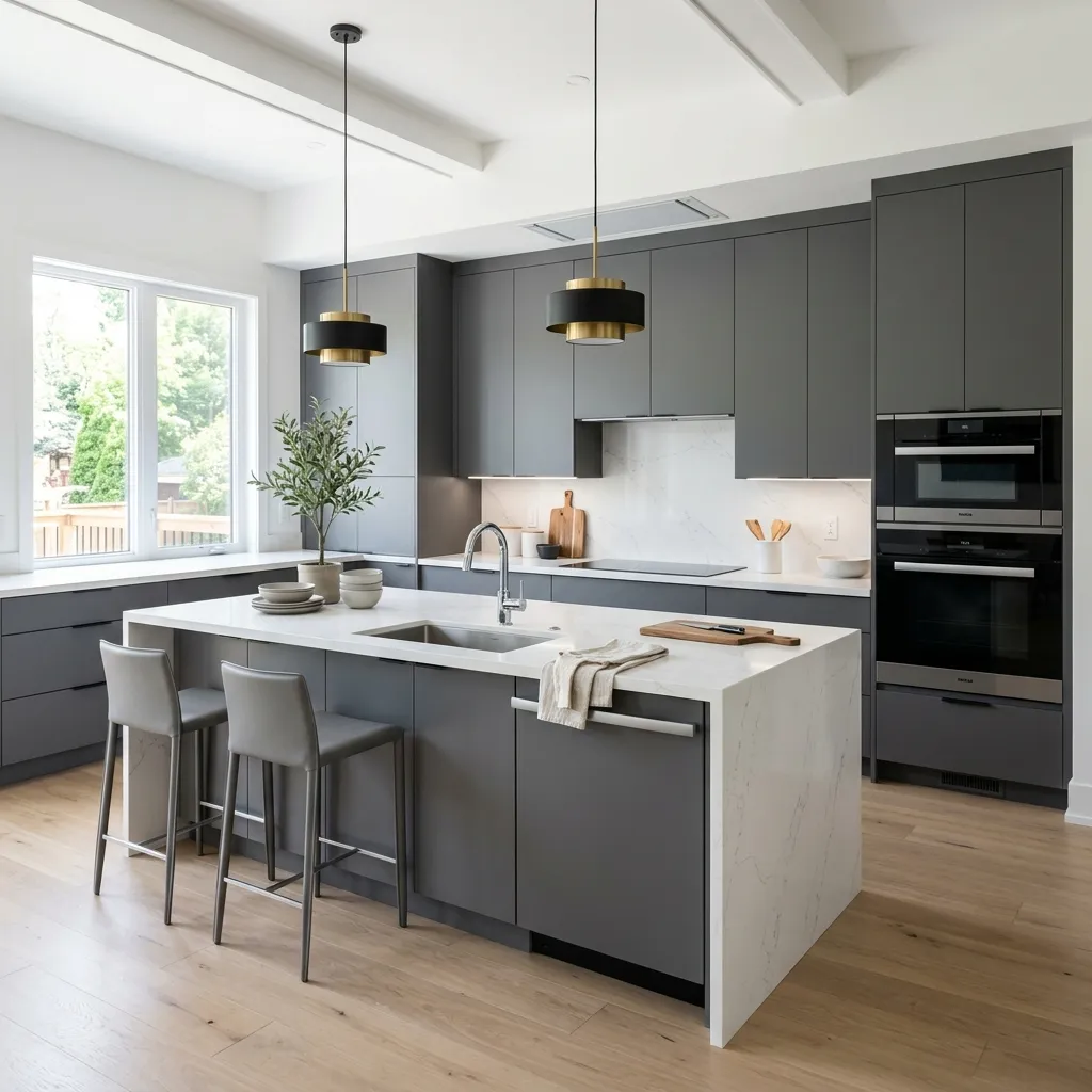 Assembled Modern Kitchen Cabinets